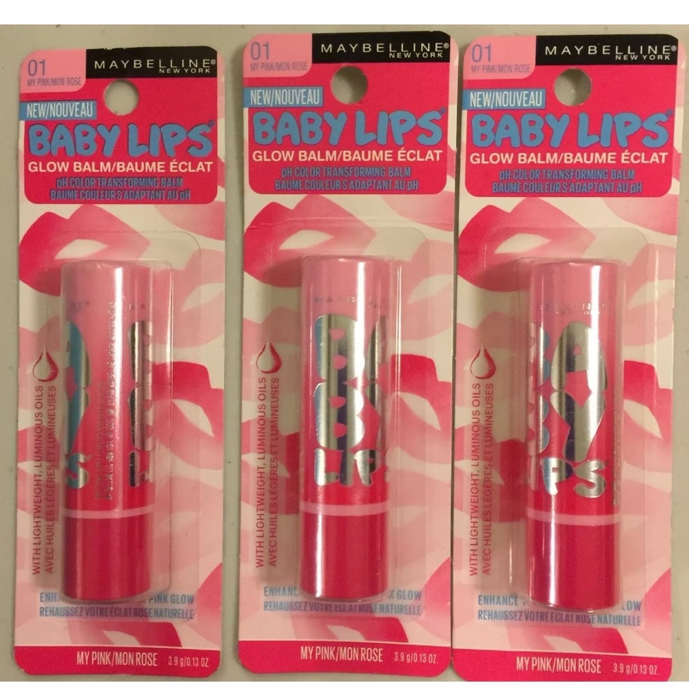 Maybelline Baby Lips Glow Balm 01 My Pink-3 Pack